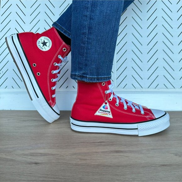❤️❤️Converse Chuck Taylor EVA Lift Hi Sz 6 Big Kids Shoes Platform Red A08425C